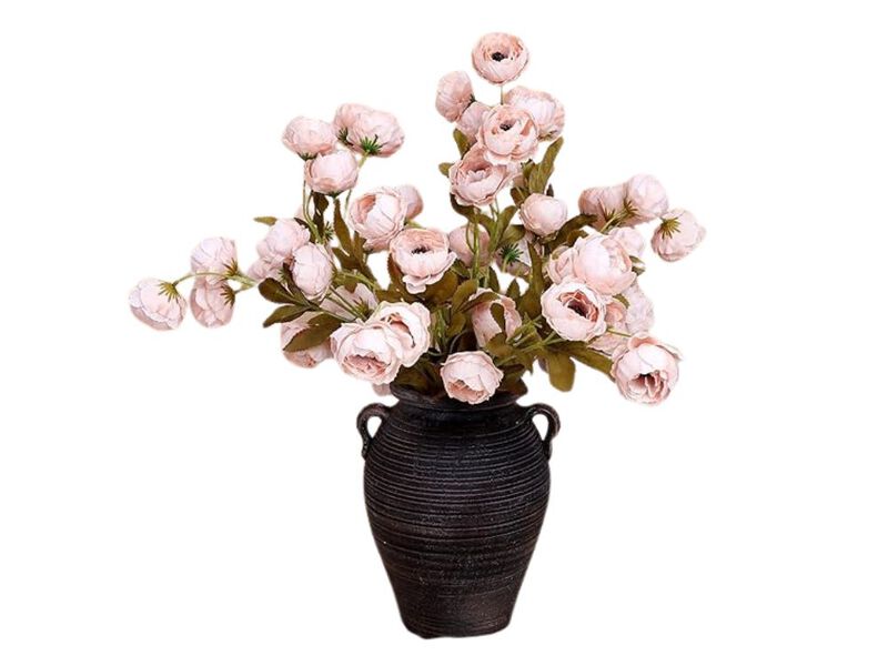 8 Piece Pink Artificial Peony Flower Stems Vase Filler Silk image number 0