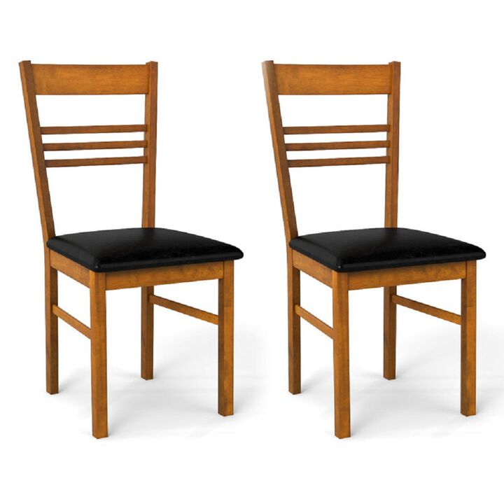Wooden Dining Room Chairs Set of 2 with Durable Rubber Wood Construction