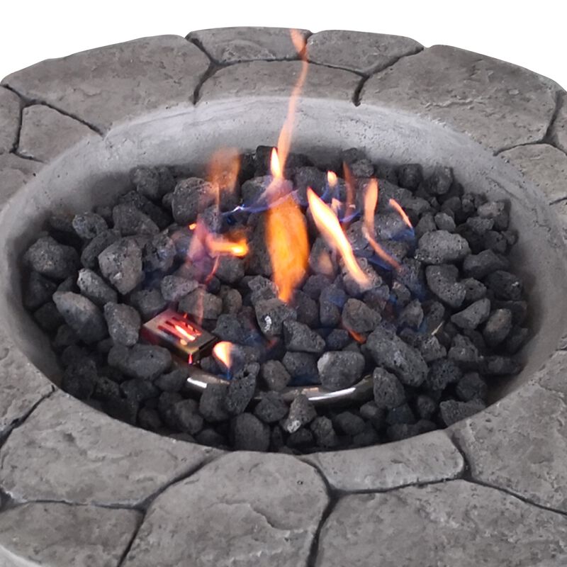 Mondawe 9'' H x 28'' W Concrete Propane Compatible Outdoor Fire pit