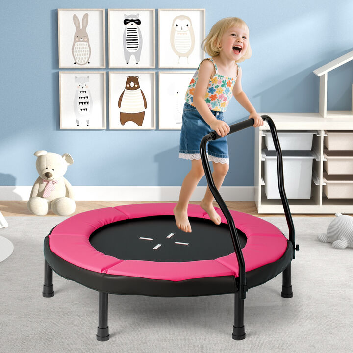Kids Indoor Outdoor Fitness Trampoline for Active Play and Exercise