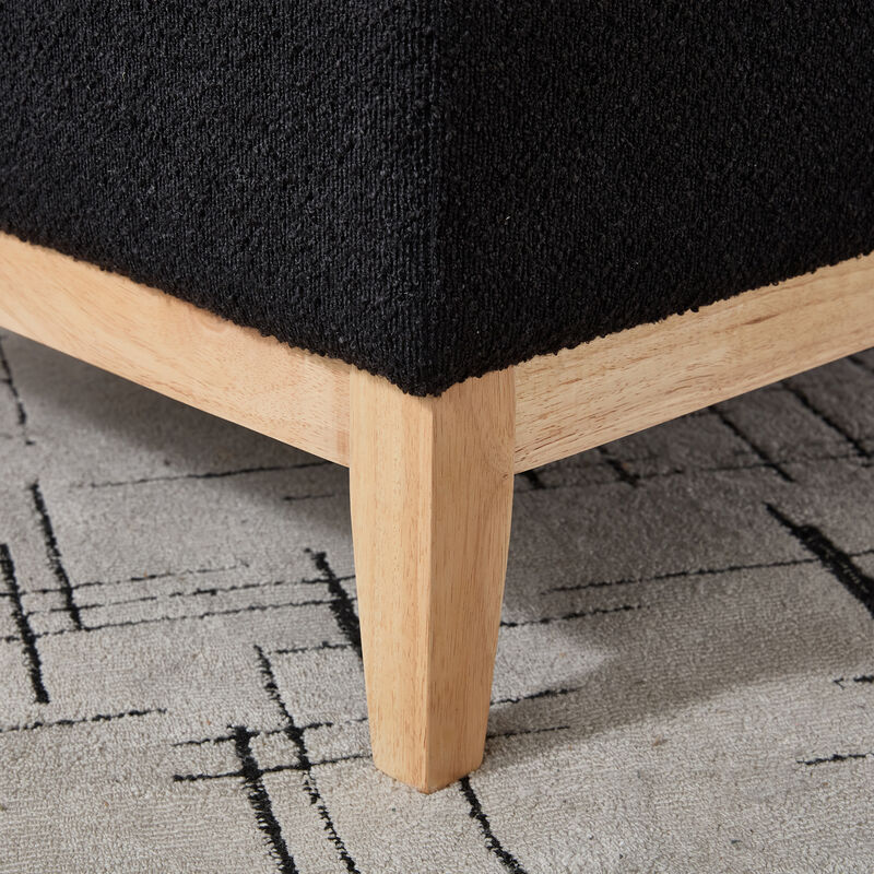 GOODSILO Upholstered Wood Base Storage Ottoman with Reversible Lid Coffee Table Foot Stool image number 7