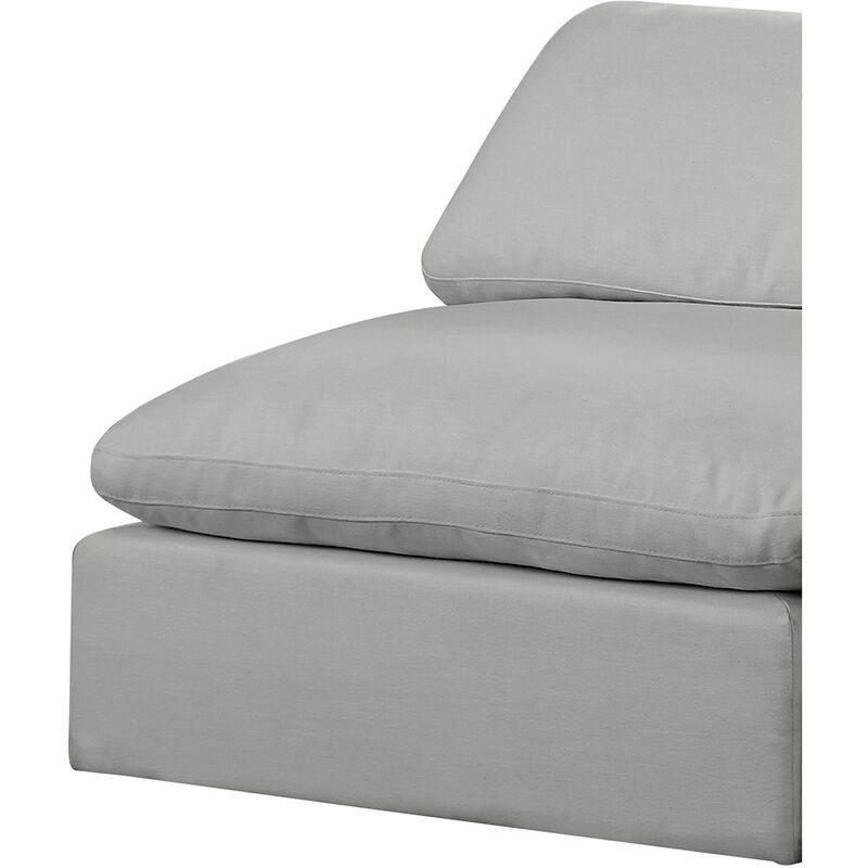 Meridian Furniture Comfy Grey Linen Textured Fabric Modular Armless Chair