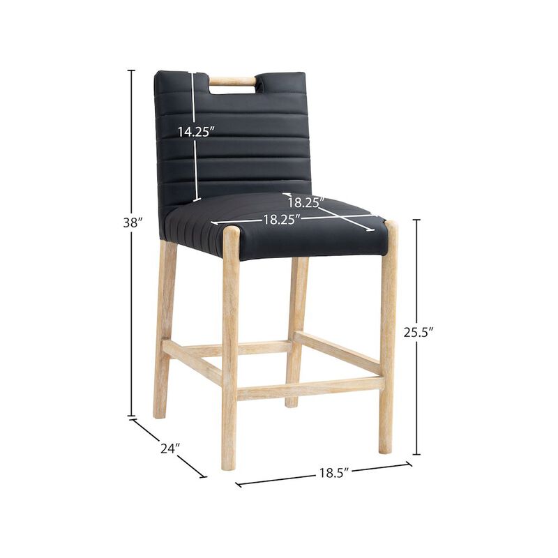 Meridian Furniture Aimee Black Vegan Leather Counter Stool