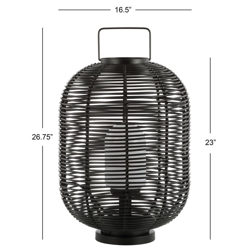 Kandella Outdoor Woven Oval Asian LED Lantern