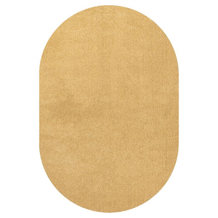 Haze Solid Low Pile Oval Area Rug
