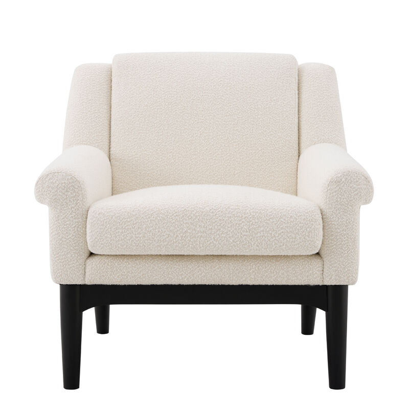 Whisen Mid-Century Modern Accent Chair, Boucle Upholstered Lounge Chair with Solid Wood Legs for Living Room image number 0