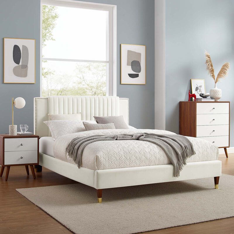 Modway - Zahra Channel Tufted Performance Velvet Full Platform Bed image number 1