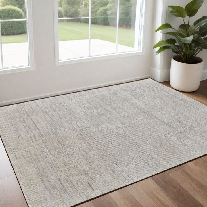 HomeRoots Abstract Hand Woven Worn Faded Area Rug