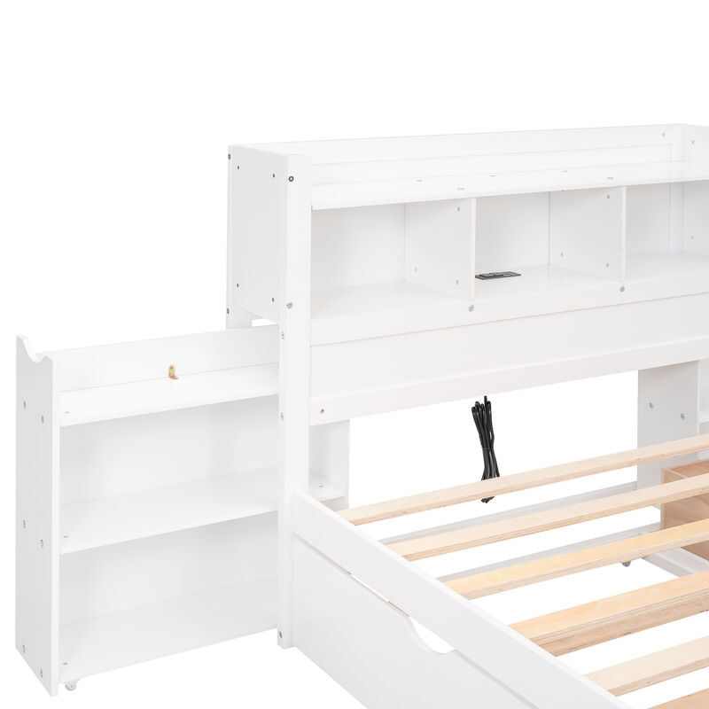 Merax Platform Bed with Trundle and 2 Drawers