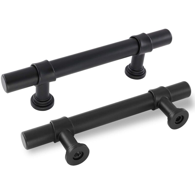 goldenwarm 5 Pack Black Cabinet Handles 3 Inch Matte Black Cabinet Pulls - LST18BK76 Kitchen Drawer Pulls T Bar Hardware 3 Inch