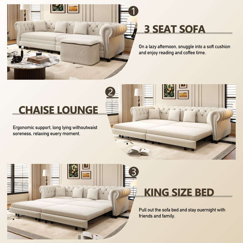 Cagrek Convertible Sleeper Sofa Bed image number 6