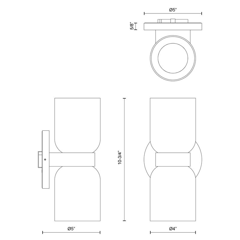 Cedar 11-in Damp-Rated Dimmable LED Wall Sconce image number 5