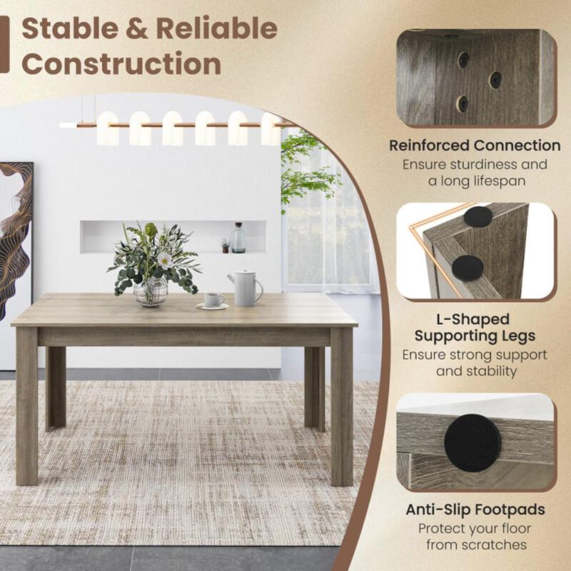 Hivvago Rectangular Modern Dining Kitchen Table.