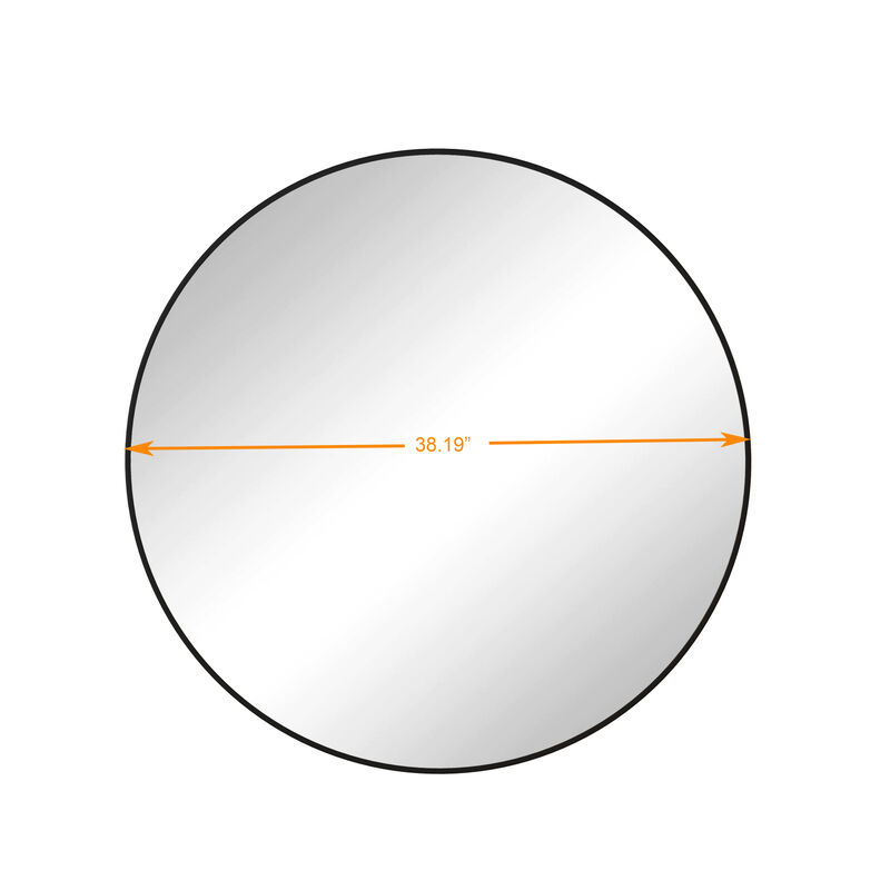 Streamdale 39'' Wall Mount Circular Mirror, Black image number 8