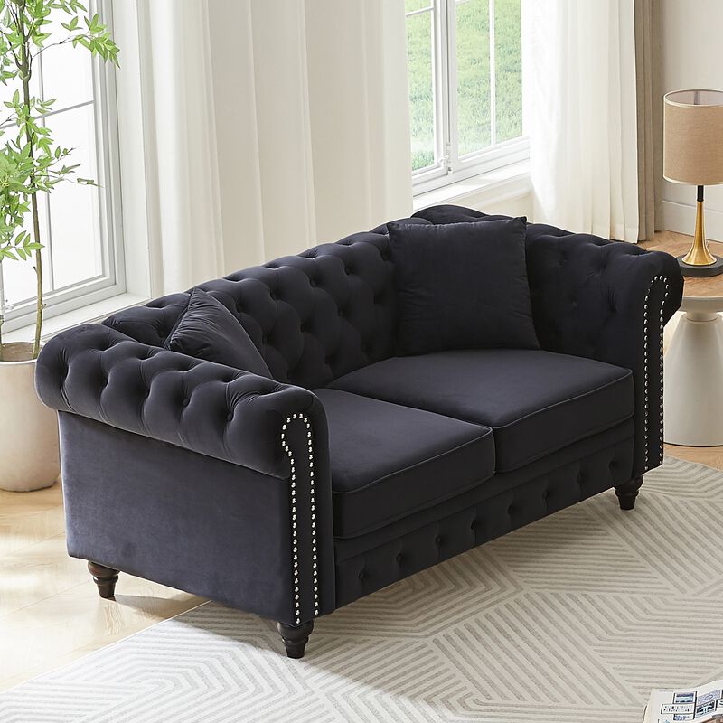 Fadhed Modern Chesterfield Loveseat image number 8
