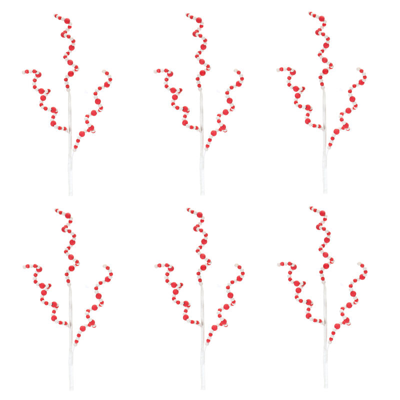 Elegant Bead Spray for Christmas Tree and Holiday Décor Accents (Set of 6)