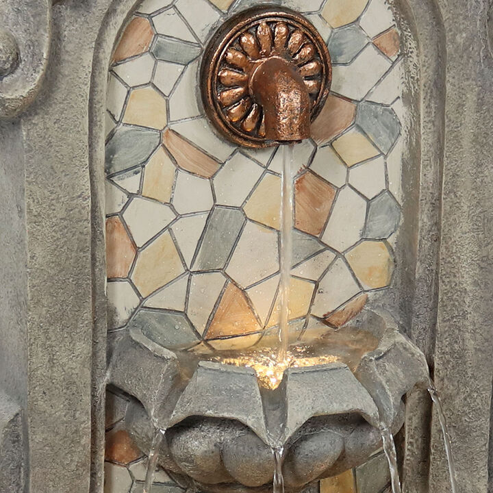 Sunnydaze Enchanting Estate Polyresin Flat Back Outdoor Wall Fountain