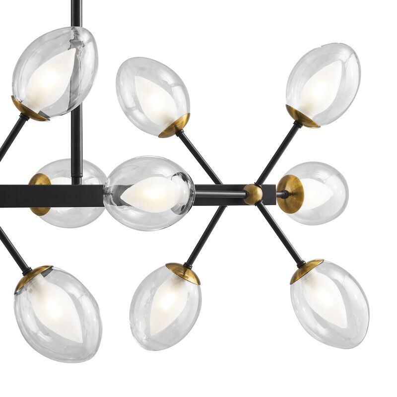 Nodus Chandelier Black Metal 18 Lights
