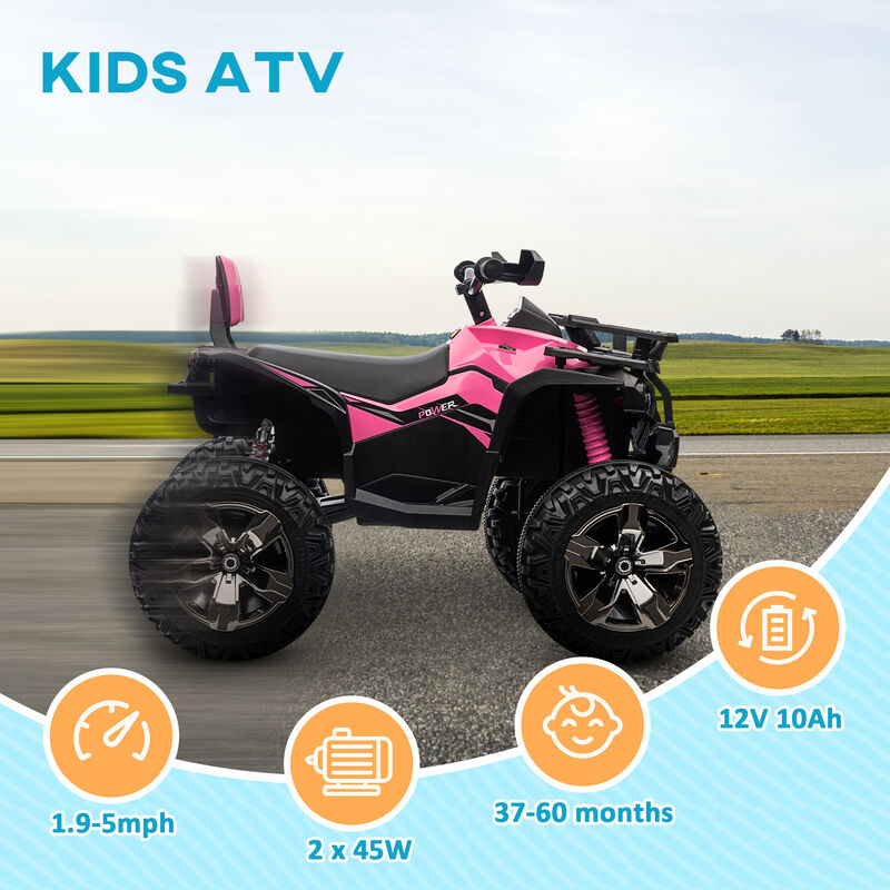 BreeBe 12V 4 Wheeler Kids ATV with Music, Headlights image number 3