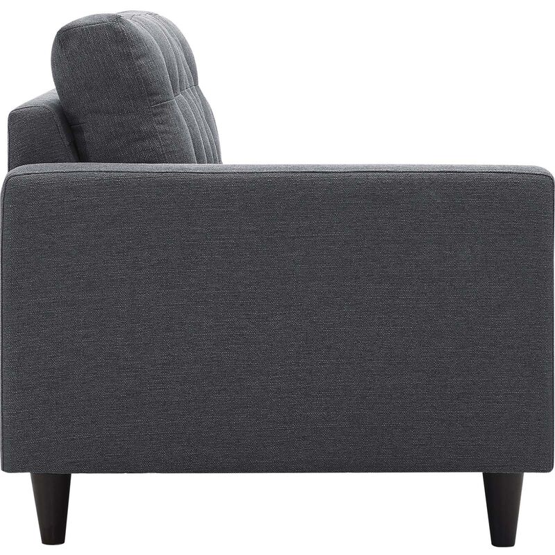 Modway Empress Mid-Century Modern Upholstered Fabric Left-Facing Loveseat In Gray image number 1