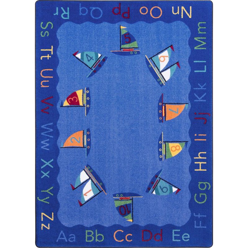 Joy Carpets Kid Essentials Smooth Sailing 5'4 x 7'8 Area Rug in Color Multi