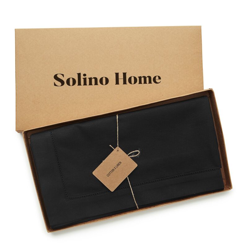 Solino Home Cotton Linen Hemstitch Tablecloth &ndash; Handcrafted, Machine Washable, Perfect for Holiday and Everyday Dining