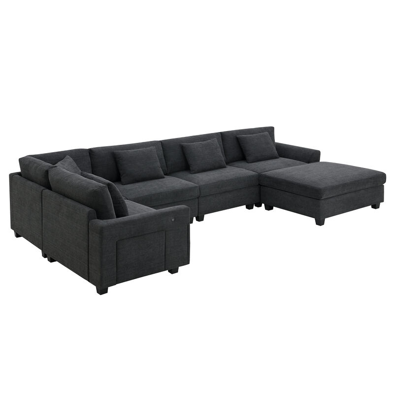 Skefzu U Shaped Sectional Sofa image number 8