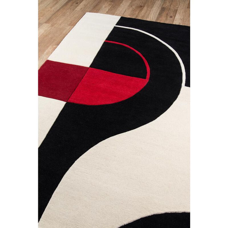 Momeni Contemporary Rectangle Area Rug, Black, 3'6 X 5'6