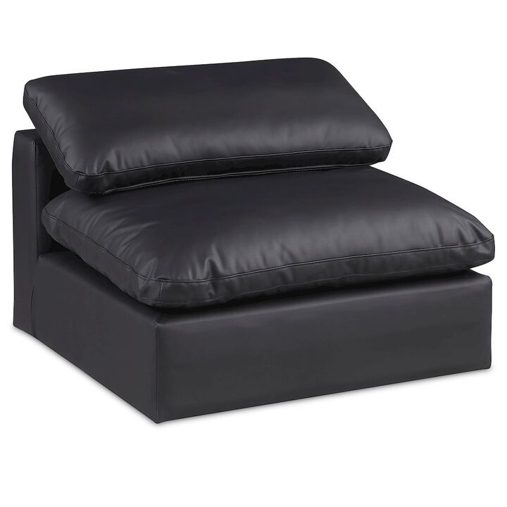 Meridian Furniture Comfy Black Vegan Leather Modular Armless Chair