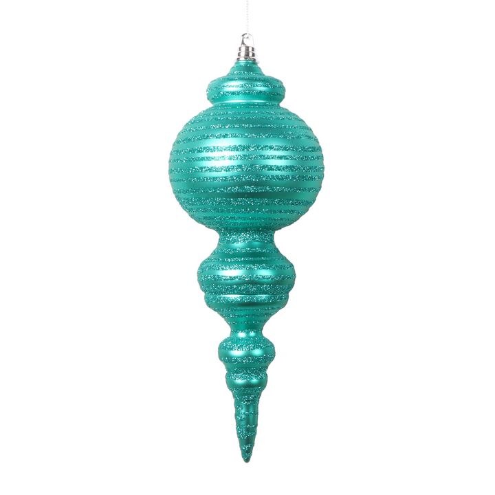 Vickerman 10" Matte Teal Finial Ornament, 2 per Bag.