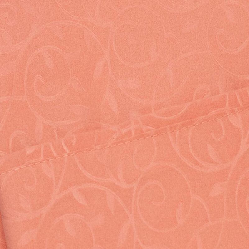 Plazatex Vine Print 90GSM Brushed Microfiber Soft Wrinkle Free Sheet Set - Twin 39x75", Orange