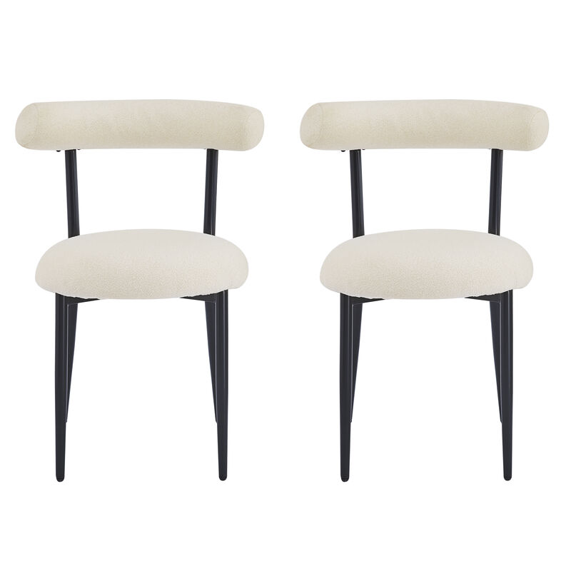 Merax Modern 2 Pieces Dining Chairs with Metal Frame