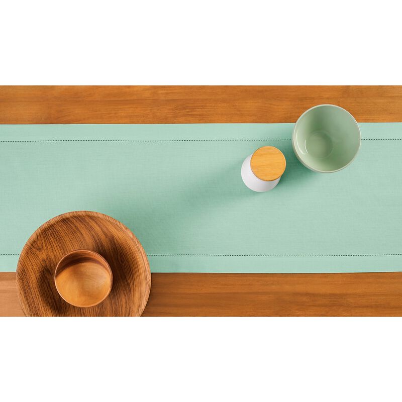Solino Home Cotton Linen Hemstitch Table Runner &ndash; Handcrafted, Machine Washable, Perfect for Holiday and Everyday Dining