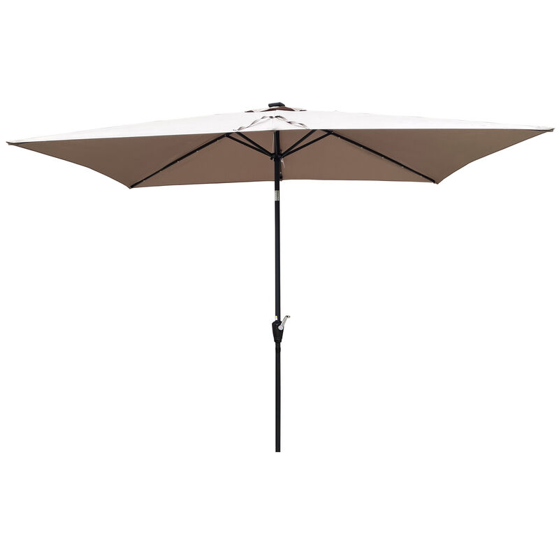 Streamdale Solar Lighted Patio Umbrella with Crank (10' x 6.5')
