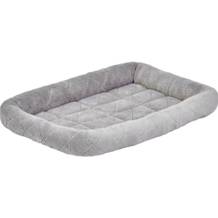 MidWest Quiet Time Deluxe Diamond Stitch Pet Bed Gray for Dogs