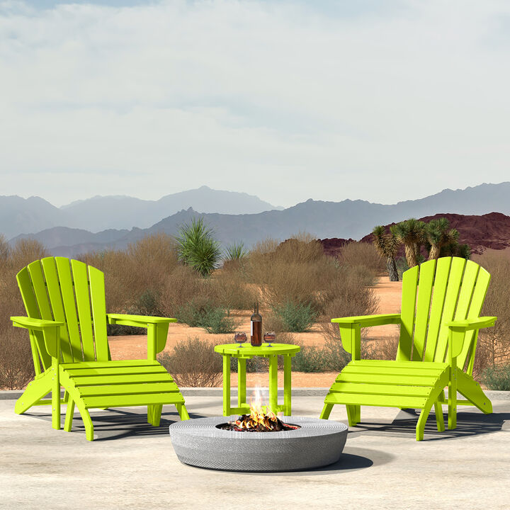WestinTrends Outdoor Adirondack Chair With Ottoman And Side Table 5-Piece Set
