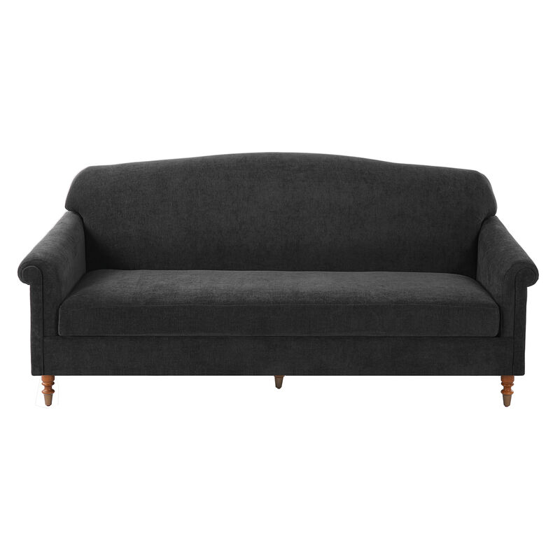 Merax Elegant Rolled Arm 2-Seater Chenille Loveseat with Turned Rubberwood Legs image number 0