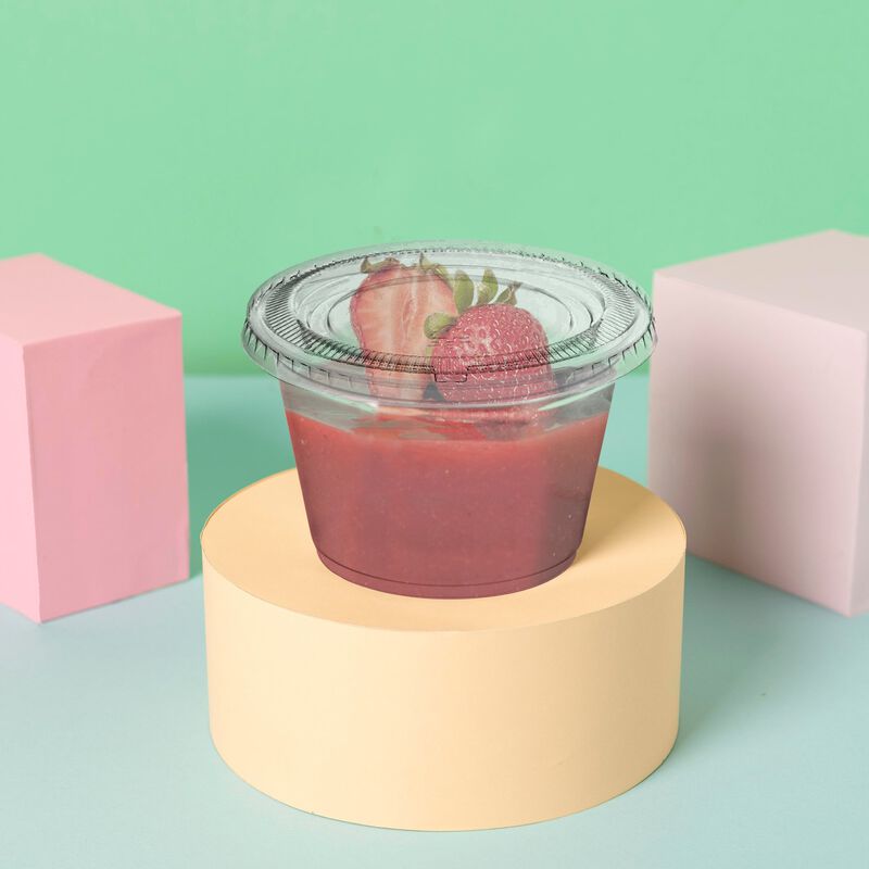 1oz Clear Plastic Souffle Cups with Lids (2500 Sets) image number 1