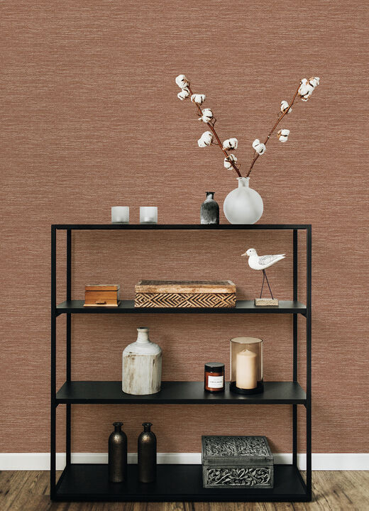 Malin Rust Faux Grasscloth Wallpaper (Set of 2)