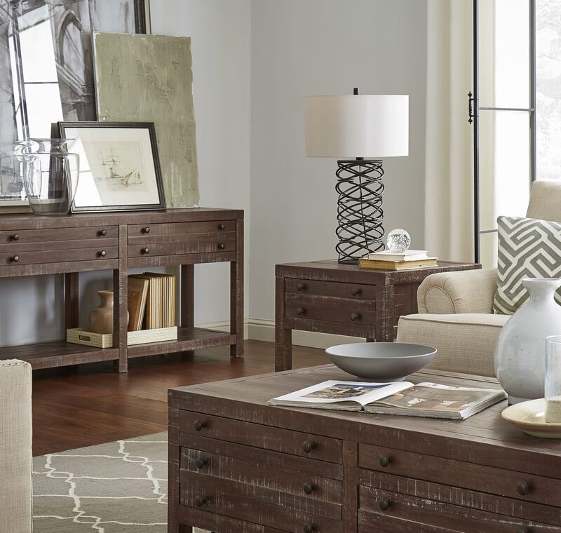 Townsend Solid Wood Side Table in Java