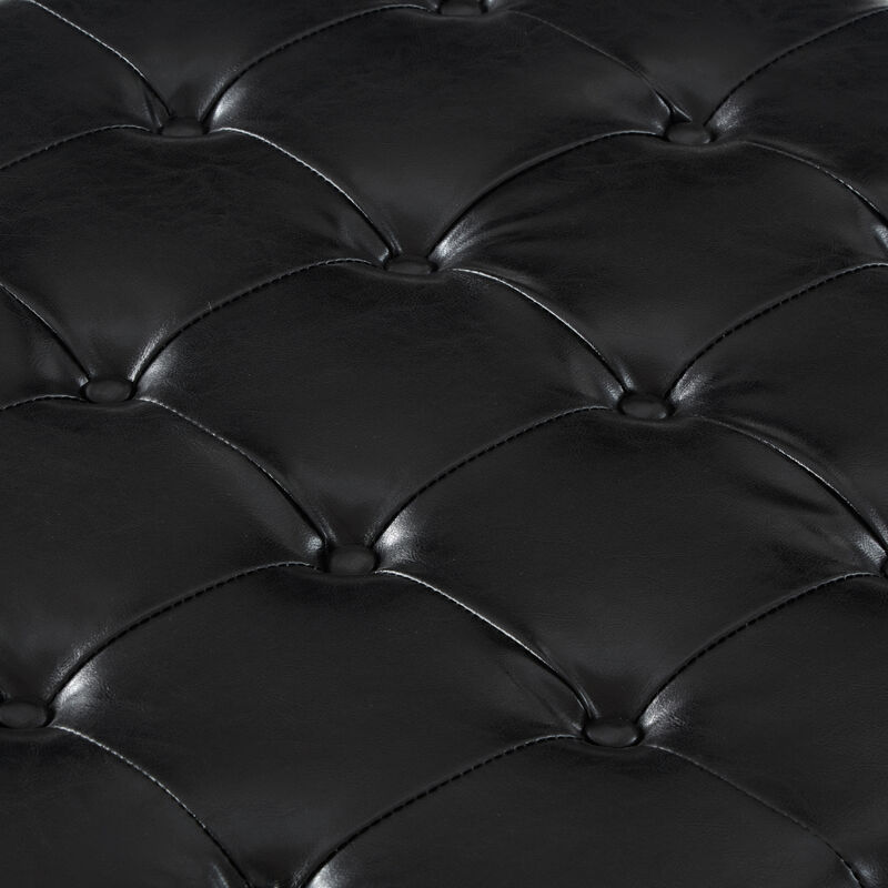 Streamdale Black Upholstered Ottoman with Wooden Legs image number 7