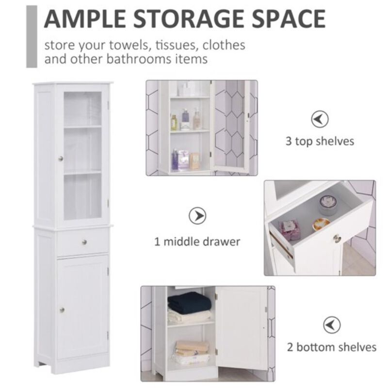 Bathroom Storage Cabinet with Doors & Shelves for Organized Bathroom Essentials
