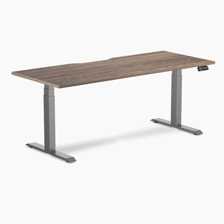 Desky Dual Scalloped Laminate Sit Stand Desk