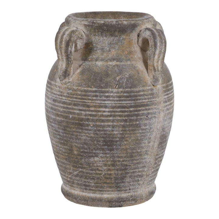 8" Vase With Handles, Brown