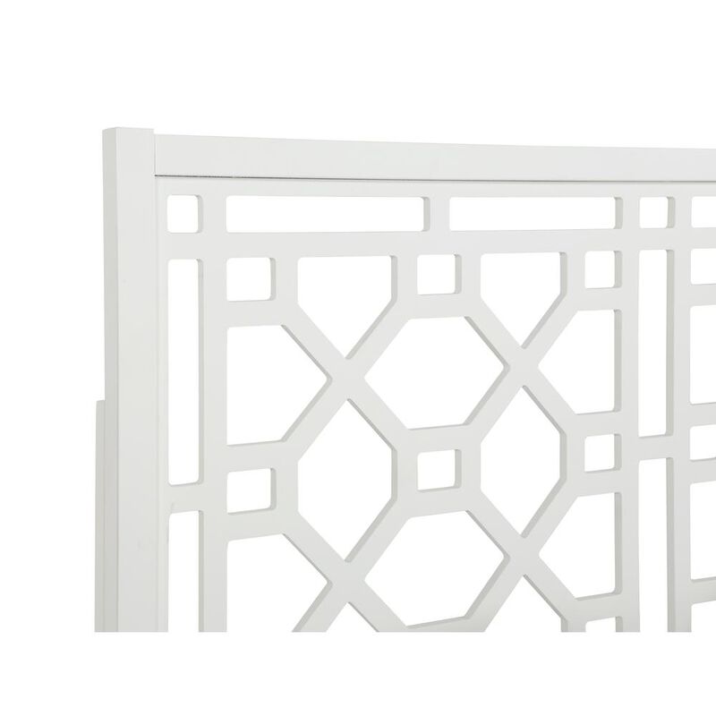 Comfort Pointe Thomas Chippendale White Headboard - Queen/Full