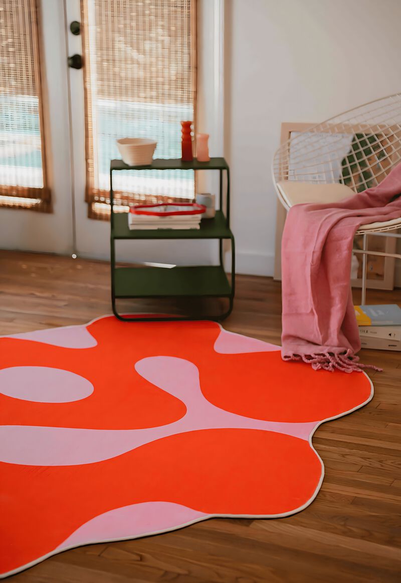Lany Space Area Rug, Washable Rugs Non-Slip, Irregular Moss Design Rug for Living Room image number 5