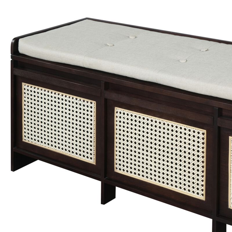 Seckbo Retro Button Tufted Upholstered Storage Bench image number 7