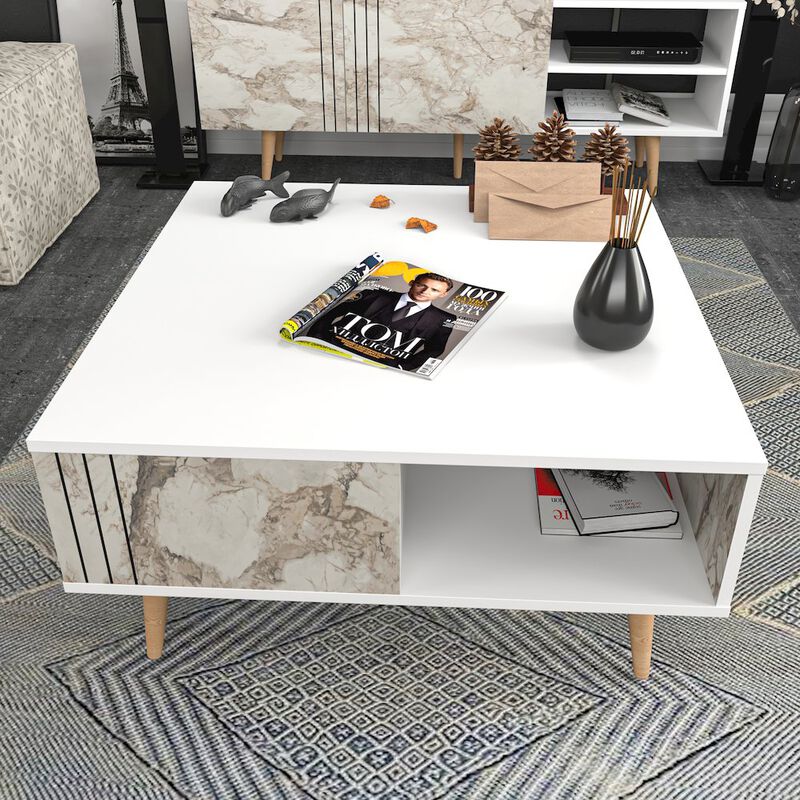 Decorotika Ronas Coffee Table - White & Ephesus Marble