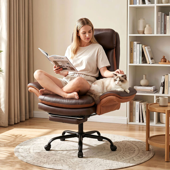 Ergonomic Faux Leather Office Chair for Big and Tall Users Home Office