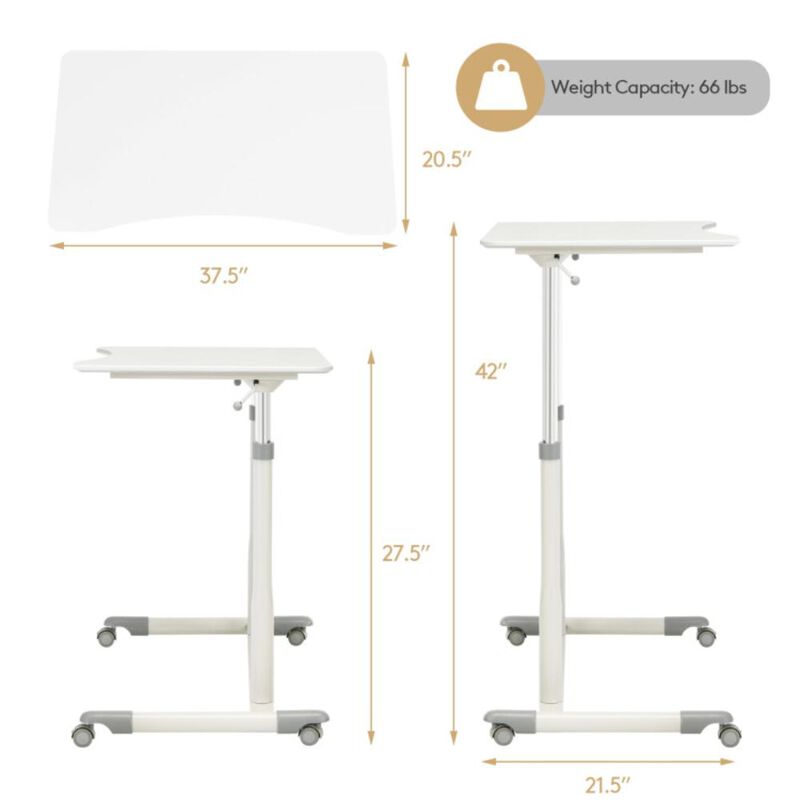 Hivvago Height Adjustable Computer Desk Sit to Stand Rolling Notebook Table